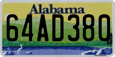 AL license plate 64AD380