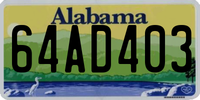 AL license plate 64AD403