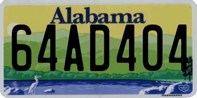 AL license plate 64AD404