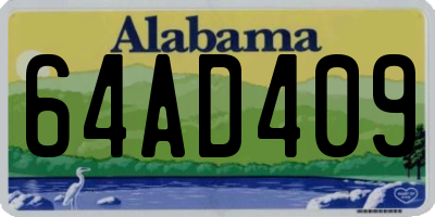 AL license plate 64AD409