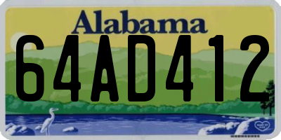 AL license plate 64AD412