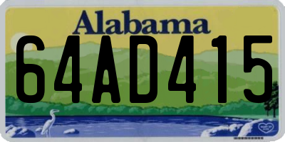AL license plate 64AD415