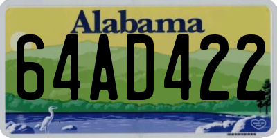 AL license plate 64AD422
