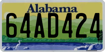AL license plate 64AD424
