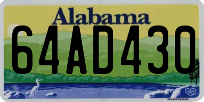 AL license plate 64AD430