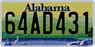 AL license plate 64AD431