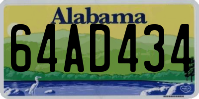 AL license plate 64AD434