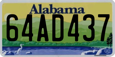 AL license plate 64AD437