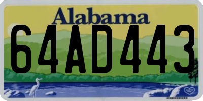 AL license plate 64AD443