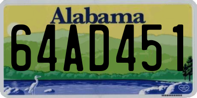 AL license plate 64AD451