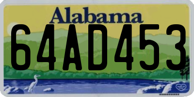 AL license plate 64AD453
