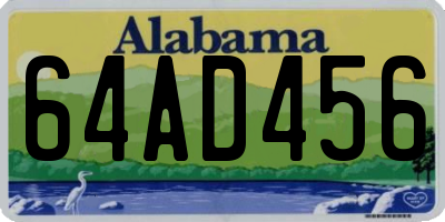 AL license plate 64AD456