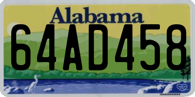AL license plate 64AD458