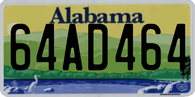 AL license plate 64AD464