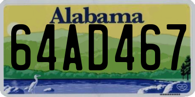 AL license plate 64AD467