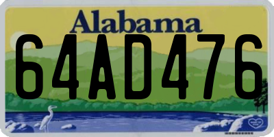 AL license plate 64AD476