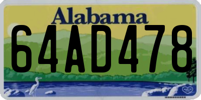 AL license plate 64AD478