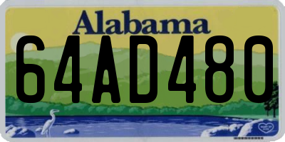AL license plate 64AD480