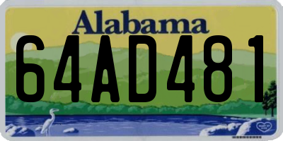 AL license plate 64AD481