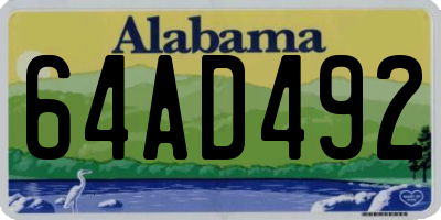 AL license plate 64AD492