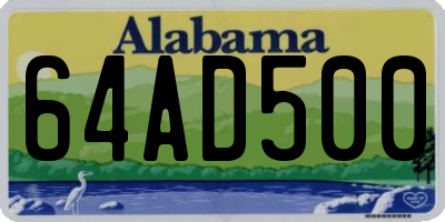 AL license plate 64AD500