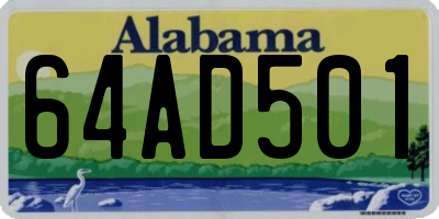 AL license plate 64AD501