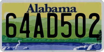 AL license plate 64AD502