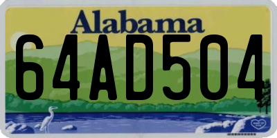 AL license plate 64AD504