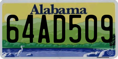 AL license plate 64AD509