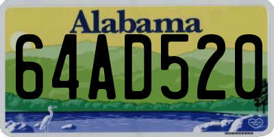 AL license plate 64AD520