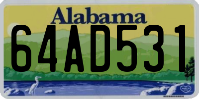 AL license plate 64AD531