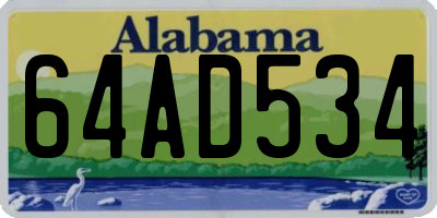 AL license plate 64AD534