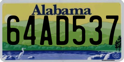 AL license plate 64AD537