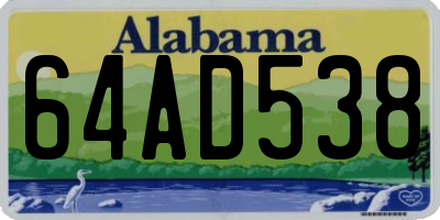 AL license plate 64AD538