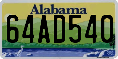 AL license plate 64AD540