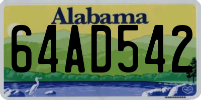 AL license plate 64AD542