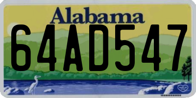 AL license plate 64AD547