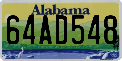 AL license plate 64AD548