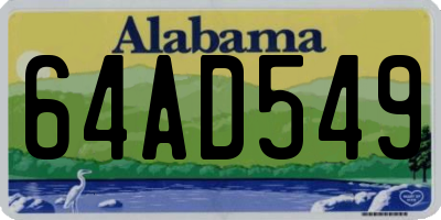 AL license plate 64AD549