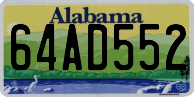 AL license plate 64AD552