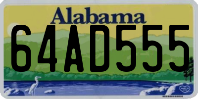 AL license plate 64AD555