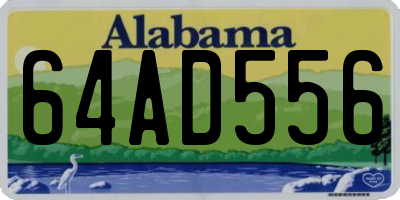AL license plate 64AD556