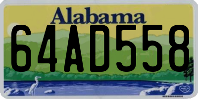 AL license plate 64AD558