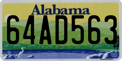AL license plate 64AD563