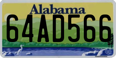 AL license plate 64AD566