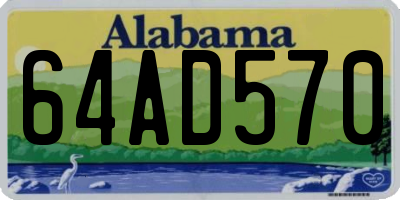 AL license plate 64AD570