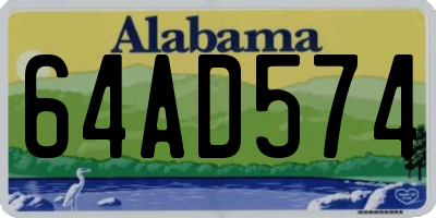 AL license plate 64AD574