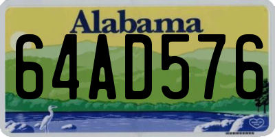 AL license plate 64AD576