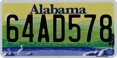 AL license plate 64AD578