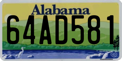 AL license plate 64AD581